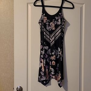 Floral print handkerchief bottom dress